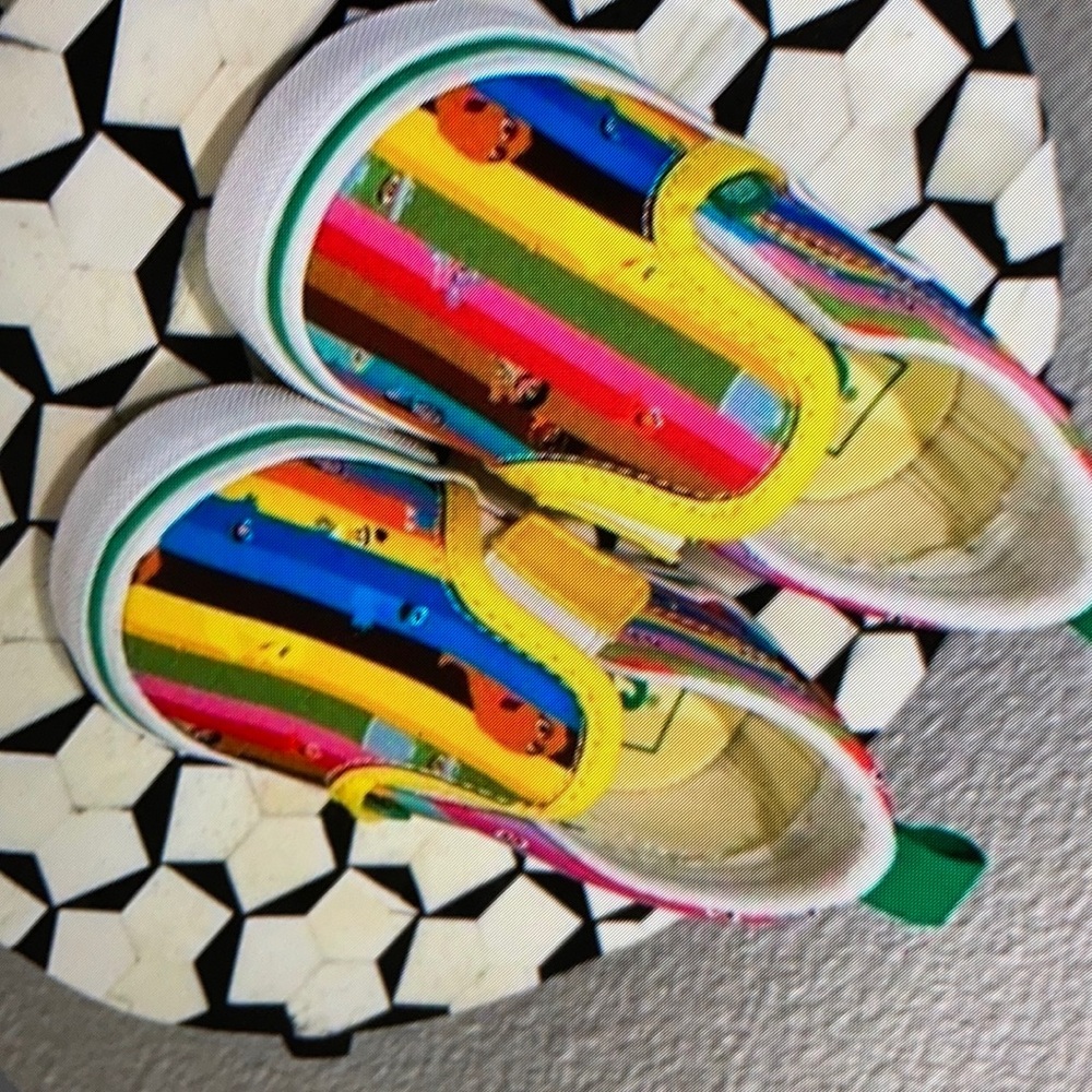 Kids floral print design style shoes